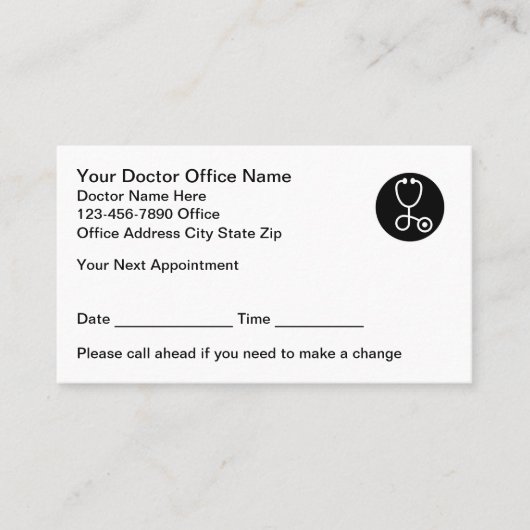 Personalausweise für Ärzte Terminkarte (Vorderseite)