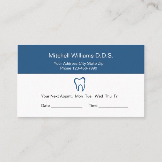 Personalausweise für Zahnärzte Terminkarte (Vorderseite)