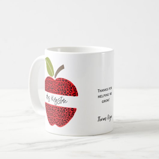 Personalbotschaft für Teacher-Prints Kaffeetasse (Vorderseite Links)