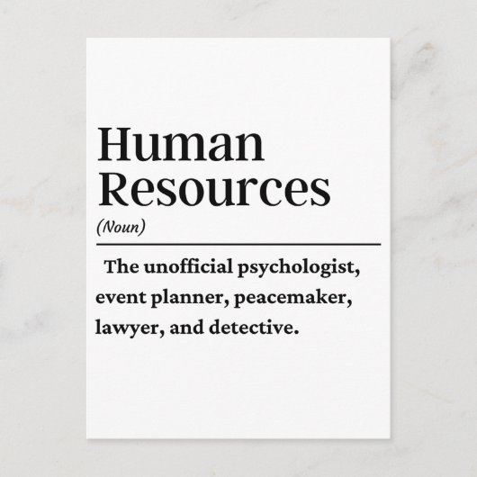 Personaldefinition Postkarte (Vorderseite)