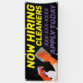 Personaleinstellungen für Cleaners finden heute gr Banner (Vertikal)