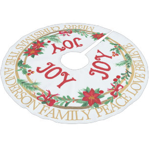 Personaler Familien-Freuden-Kranz Elegant Vintage Polyester Weihnachtsbaumdecke