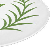 Personaler grüner botanischer Kranz Monogramm rund Schneidebrett (Ecke)