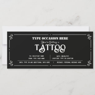 Personaler Tattoo-Geschenkgutschein ZERTIFIKAT Einladung