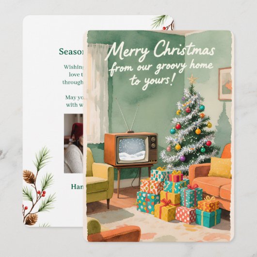 Personalis Feiertagskarte (Vorne/Hinten)