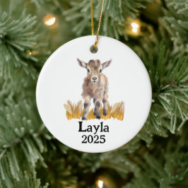 Personalisches Ziegen-4H-Hof-Ornament Keramik Ornament