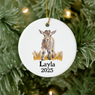 Personalisches Ziegen-4H-Hof-Ornament Keramik Ornament