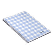 PERSONALISE Blue Gingham Pattern Notebook Notizblock (Rechte Seite)