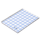 PERSONALISE Blue Gingham Pattern Notebook Notizblock (Linke Seite)