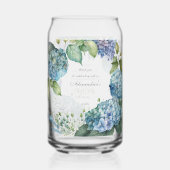 Personalise Bridal Shower Blue Hydrangeas Dosenglas (Rückseite)