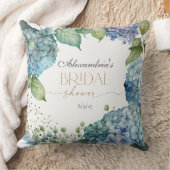 Personalise Bridal Shower Blue Hydrangeas Welcome Kissen (Decke)