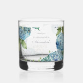 Personalise Bridal Shower Blue Hydrangeas Whiskyglas (Rückseite)