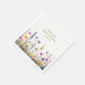 Personalise Bridal Shower Wildflowers Serviette (Ecke)