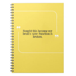 PERSONALISE Forgetful People Brain Quote Yellow Notizblock