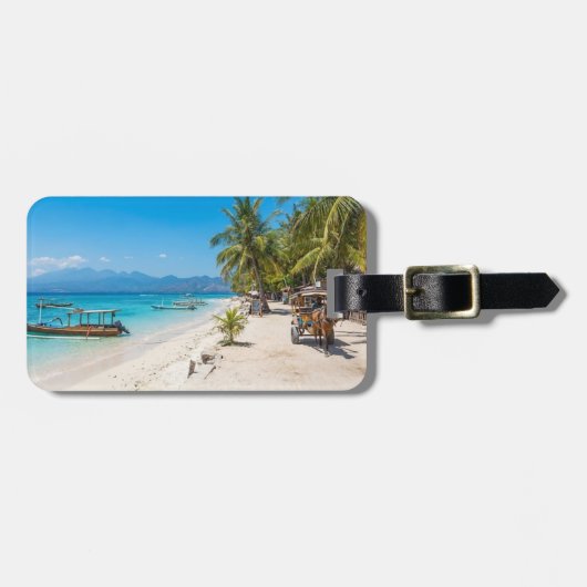 Personalise Gili Trawangan Island Paradise Beach  Gepäckanhänger (Vorderseite horizontal)