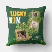 Personalise Name And Photo St. Patrick's Day Green Kissen (Rückseite)