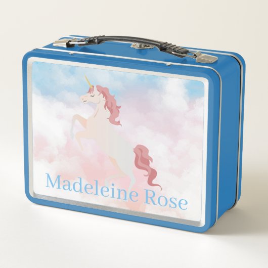 Personalise name on My prancing unicorn Metall Brotdose (Rückseite)