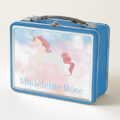 Personalise name on My prancing unicorn Metall Brotdose (Vorderseite)