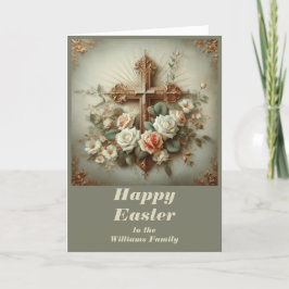 Personalise this Easter Card with Cross and Lilies Dankeskarte