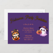 Personalise this Halloween Party postal card Postkarte (Vorne/Hinten)
