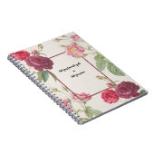 PERSONALISE Vintage Rose Flower Notebook Notizblock (Rechte Seite)