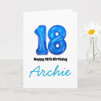 Personalised 18th Birthday Number Balloon Card Karte