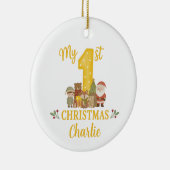 Personalised 1st Christmas Tree Decoration  Keramik Ornament (Rechts)