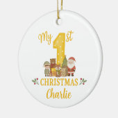Personalised 1st Christmas Tree Decoration  Keramik Ornament (Links)