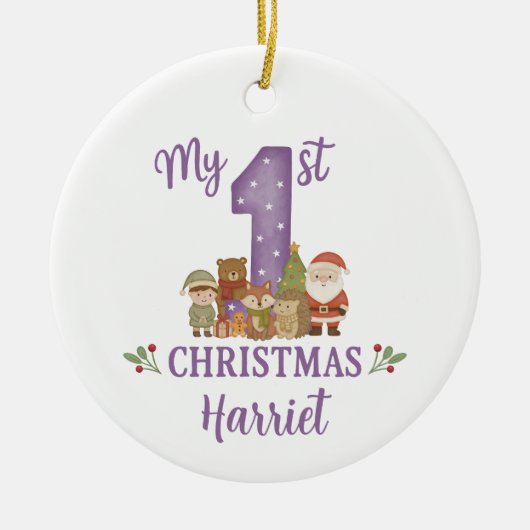 Personalised 1st Christmas Tree Decoration Keramik Ornament (Vorne)