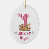 Personalised 1st Christmas Tree Decoration Keramik Ornament (Rechts)