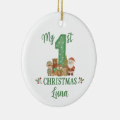 Personalised 1st Christmas Tree Decoration Keramik Ornament (Rechts)