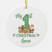 Personalised 1st Christmas Tree Decoration  Keramik Ornament (Vorne)