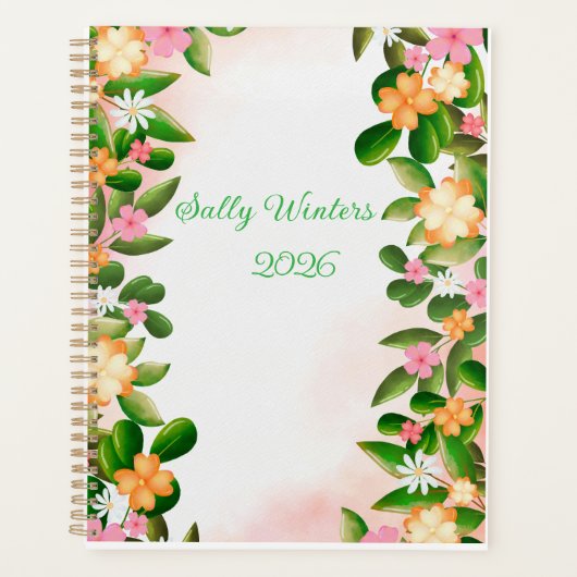 Personalised 2026 Floral Planner Planer (Vorderseite)