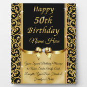 Personalised 50th Birthday Ohrts for Her, 50th Fotoplatte (Vorderseite)