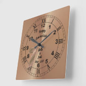 Personalised 7th Copper Anniversary Gift Idea Quadratische Wanduhr (Winkel)