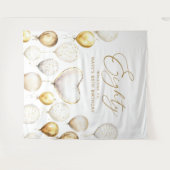 Personalised 80th Birthday Script Gold Balloon Wandteppich (Vorderseite (Horizontal))