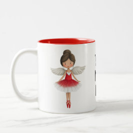 Personalised Angel for Christmas Zweifarbige Tasse