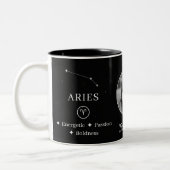 Personalised Aries Zodiac Constellation Coffee Mug Zweifarbige Tasse (Links)