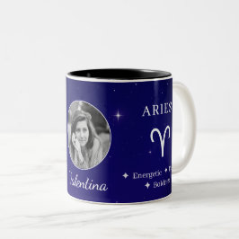 Personalised Aries Zodiac Symbol Traits Coffee Mug Zweifarbige Tasse