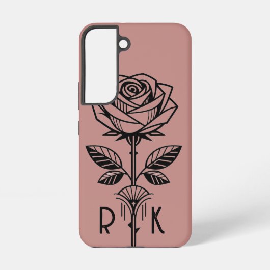 Personalised Art Deco Rose Phone Case - Samsung Galaxy Hülle (Rückseite)