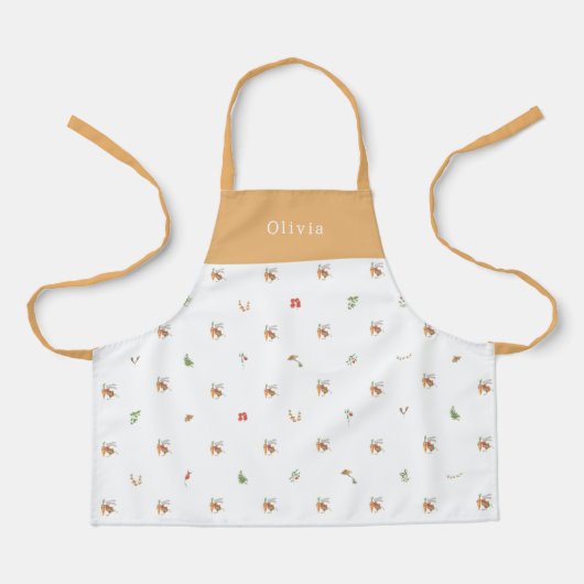 Personalised Autumnal Botanical Fall Pattern Apron Schürze (Vorderseite)