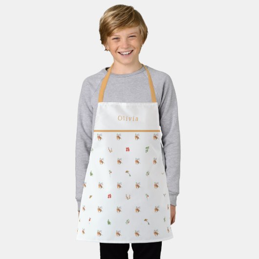 Personalised Autumnal Botanical Fall Pattern Apron Schürze (Getragen)