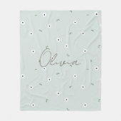 Personalised baby blanket, Floral baby gift Fleecedecke (Vorderseite)