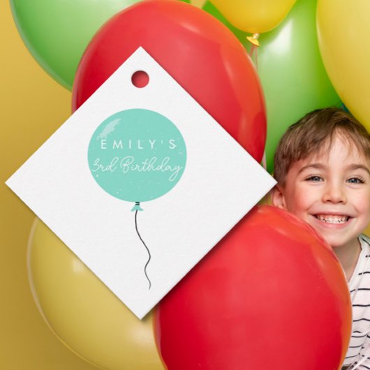 Personalised Balloon Party birthday christening  Geschenkanhänger