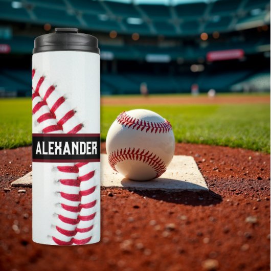 Personalised Baseball Water Bottle With Name Thermosbecher