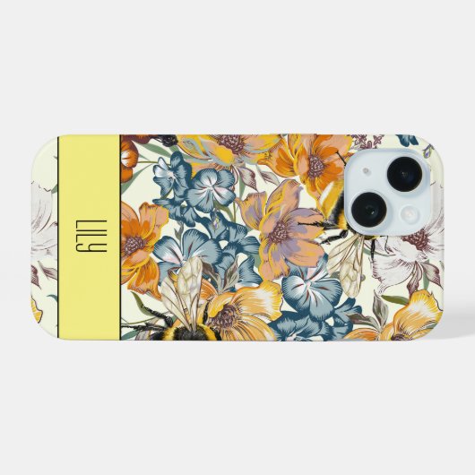 Personalised Bee Harmony iPhone 15 Hülle (Rückseite (Horizontal))