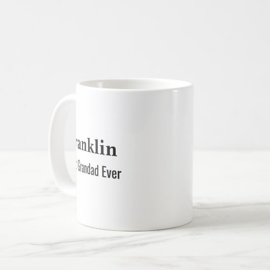 Personalised Best Grandad Ever Monogrammed  Kaffeetasse (Vorderseite Links)