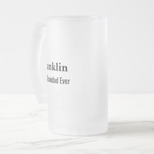 Personalised Best Grandad Ever Monogrammed  Mattglas Bierglas (Vorderseite Links)
