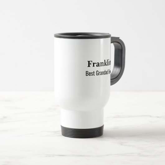 Personalised Best Grandad Ever Monogrammed Reisebecher (VorderseiteRechts)