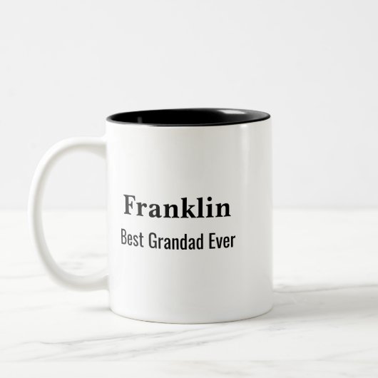 Personalised Best Grandad Ever Monogrammed Zweifarbige Tasse (Links)